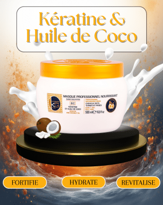 Masque Professionnel sans sulfate à la Kératine et Huile de Coco 🥥  | KERAGOLD PRO