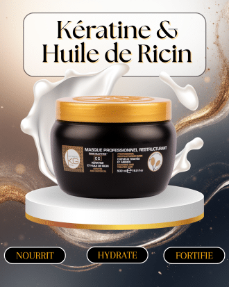 Masque Professionnel sans sulfate à la Kératine et Huile de Ricin 🌱  | KERAGOLD PRO