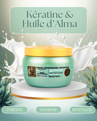 Masque Professionnel sans sulfate Kératine et Huile d'Amla 🍃 | KERAGOLD PRO