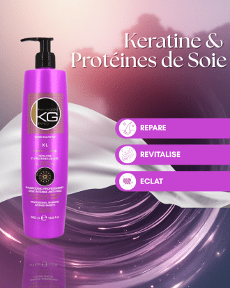 Shampoing professionnel sans sulfate à la Kératine et Protéines de Soie 🌸 | KERAGOLD PRO
