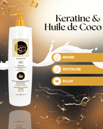 Shampoing professionnel sans sulfate à la Kératine et Huile de Coco 🥥 | KERAGOLD PRO