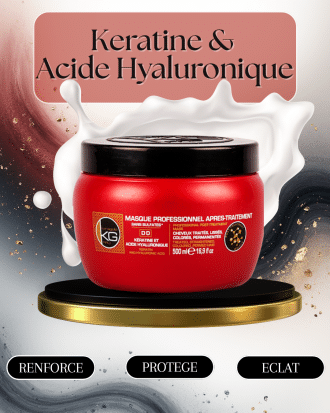 Masque Professionnel sans sulfate à la Kératine et Acide Hyaluronique 🌸 | KERAGOLD PRO