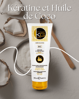 Shampoing professionnel sans sulfate à la Kératine et Huile de Coco 250 ml🥥 | KERAGOLD PRO