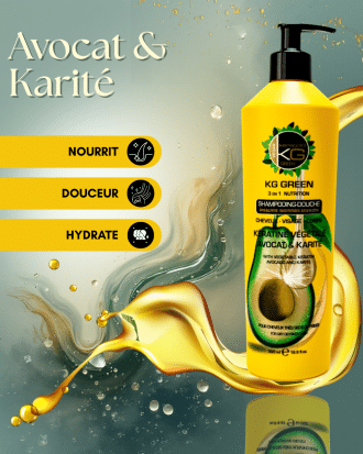 Shampoing professionnel sans sulfate Kératine végétale - Avocat & Karité 🌸 | KERAGOLD PRO
